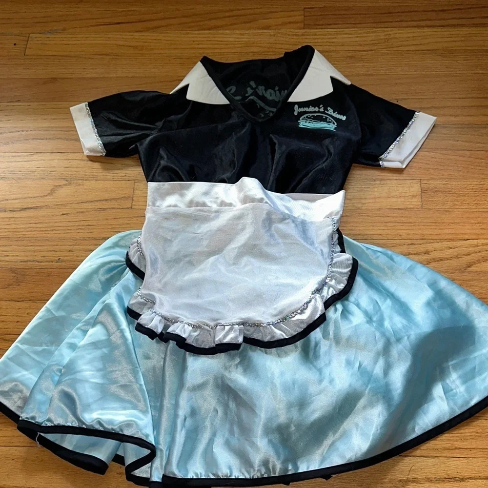 Kids Retro Diner Costume - Black and Blue